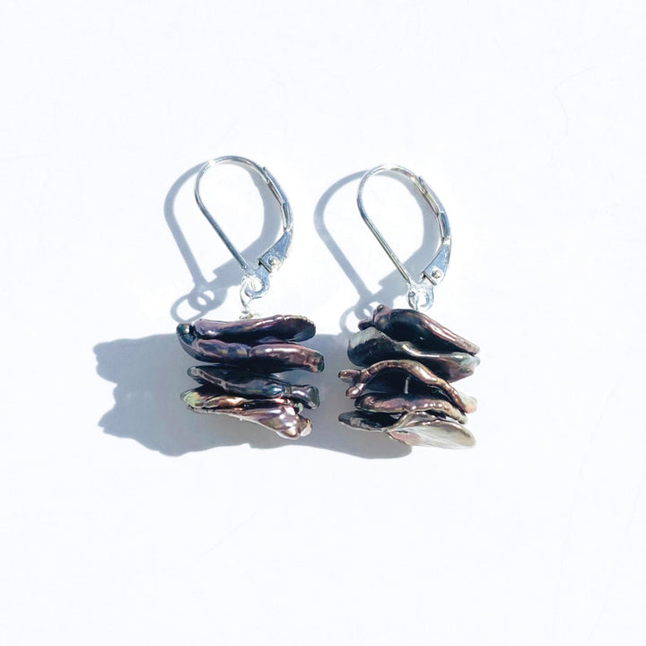 Black Keshi Pearl Earrings
