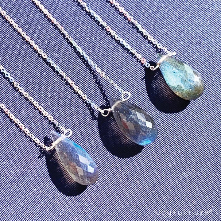 3 labradorite pendant necklace