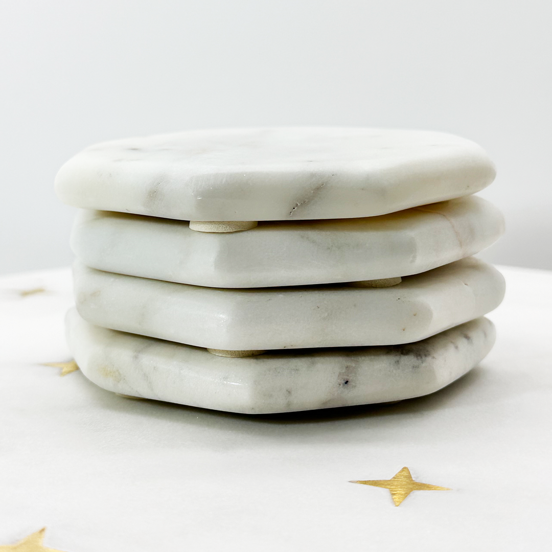 Hexagon Marble Coasters