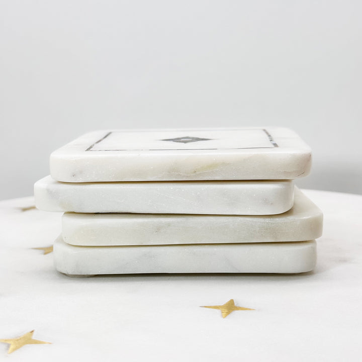 Leona Marble Square Coasters