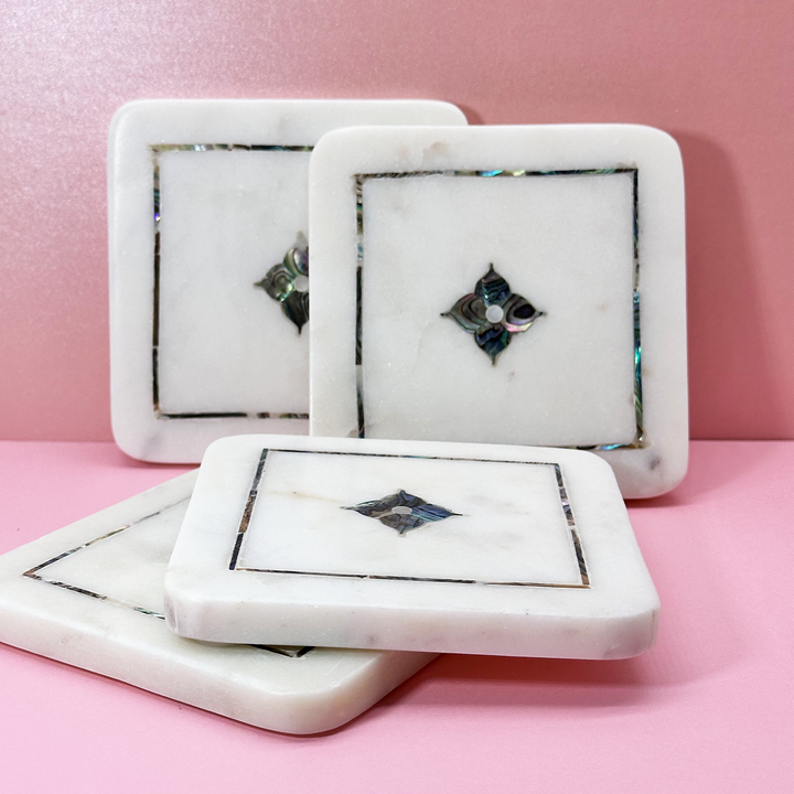 Leona Marble Square Coasters