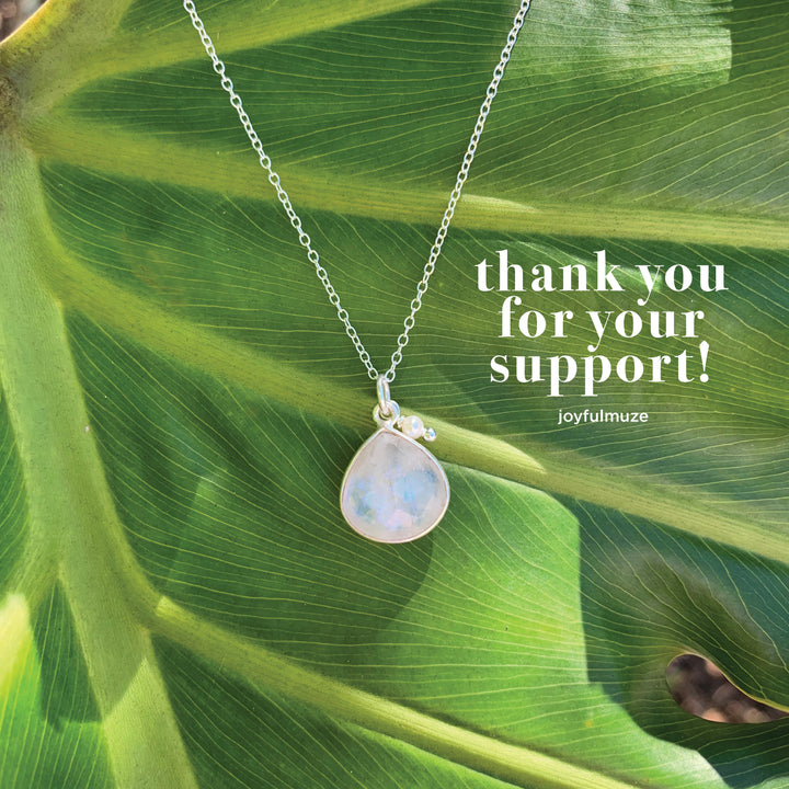 Pearl & Moonstone Necklace on leaf