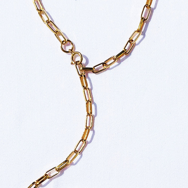 Gold Filled Adjustable Paper Clip Long Chain