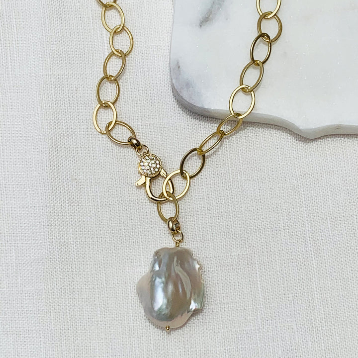Baroque Pearl Gold Necklace