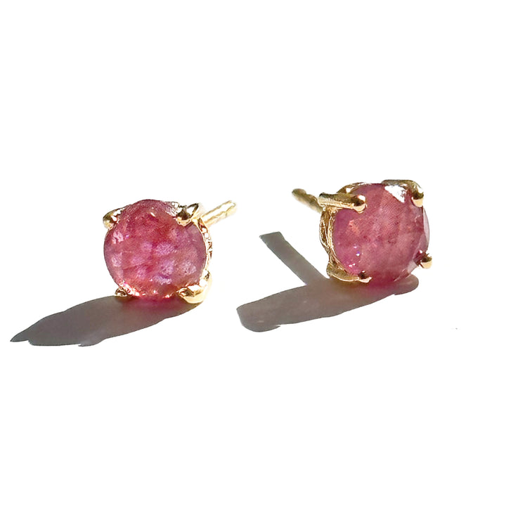 Pink Sapphire Round Studs