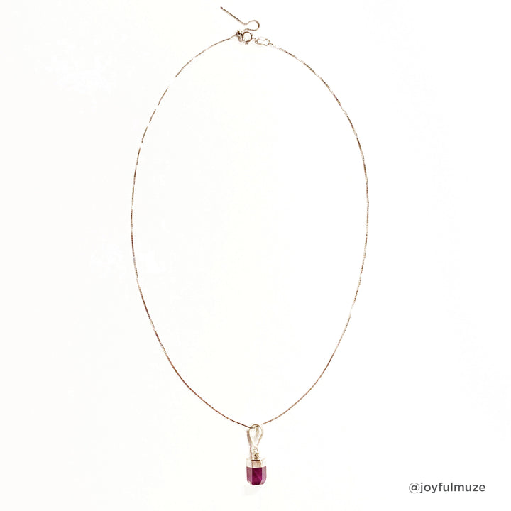 Ruby Box Chain Necklace