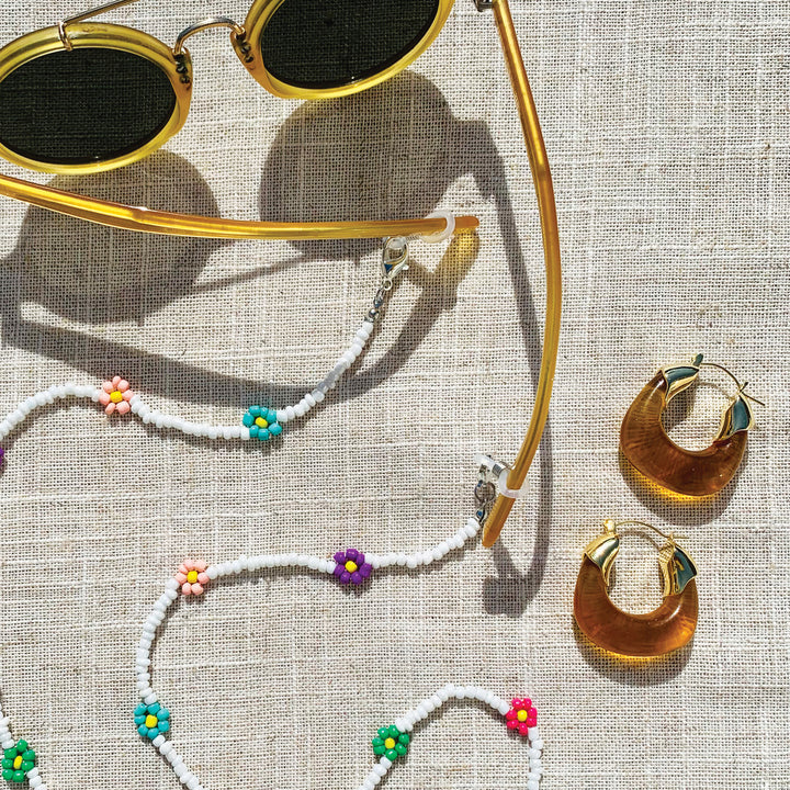 Large Yellow Motif Resin Hoops