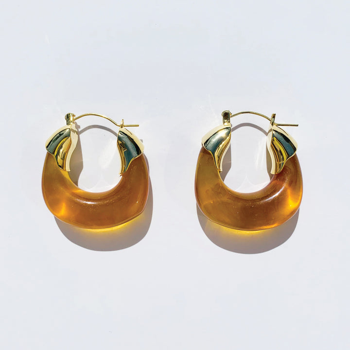 Large Yellow Motif Resin Hoops