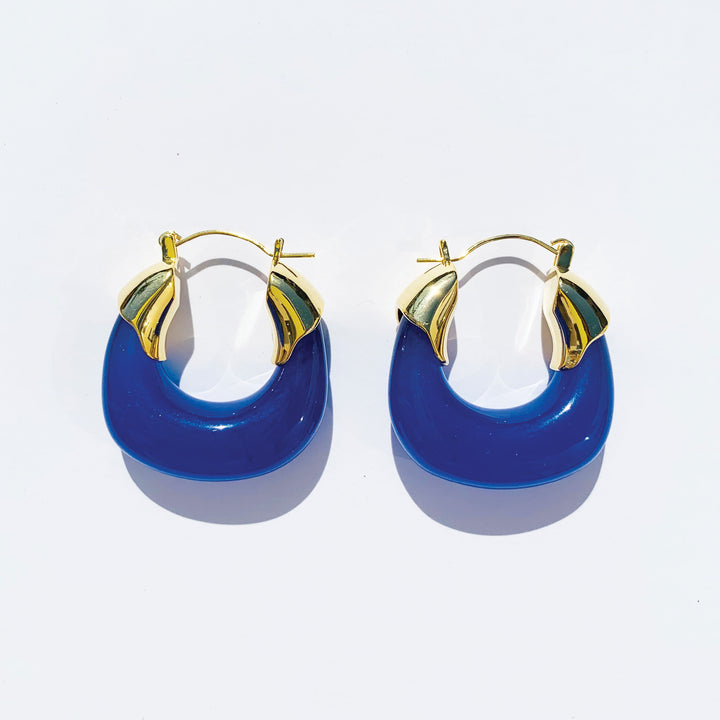 Large Blue Resin Hoops