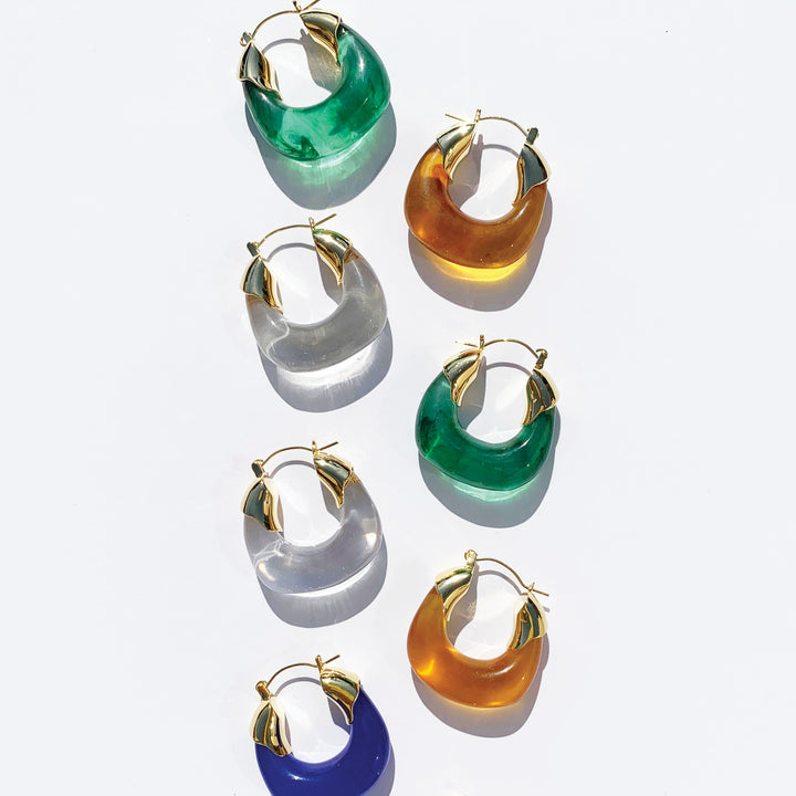 Large Yellow Motif Resin Hoops