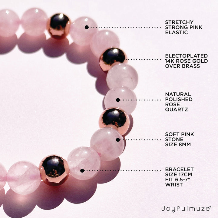 Rose Quartz Rose Gold Bracelet