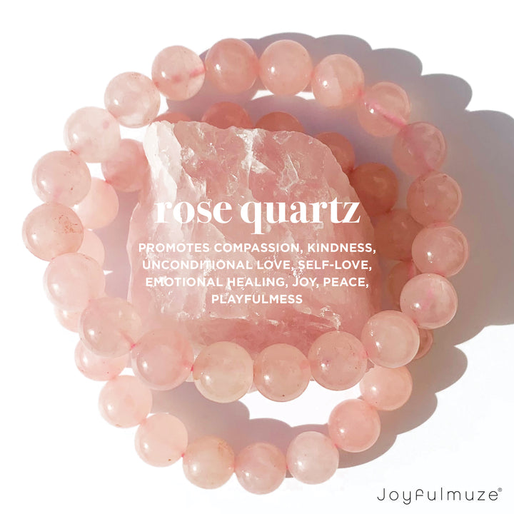 natural rose quartz beaded bracelet