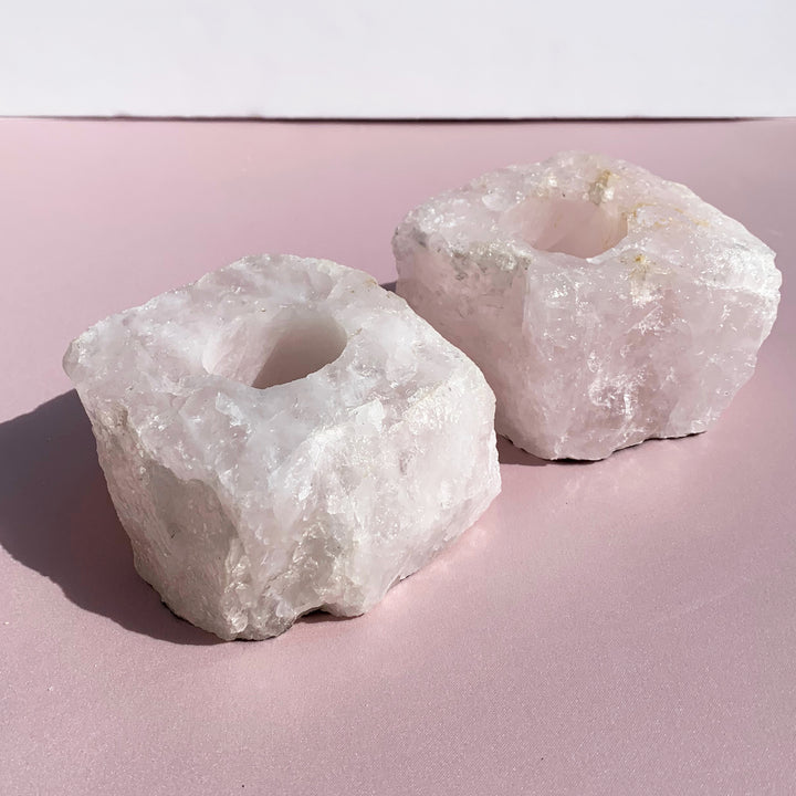 Rose Quartz Candle Holder
