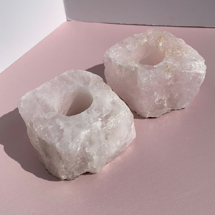 Rose Quartz Candle Holder