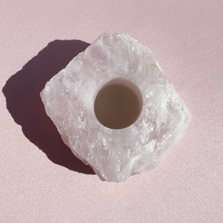 Rose Quartz Candle Holder