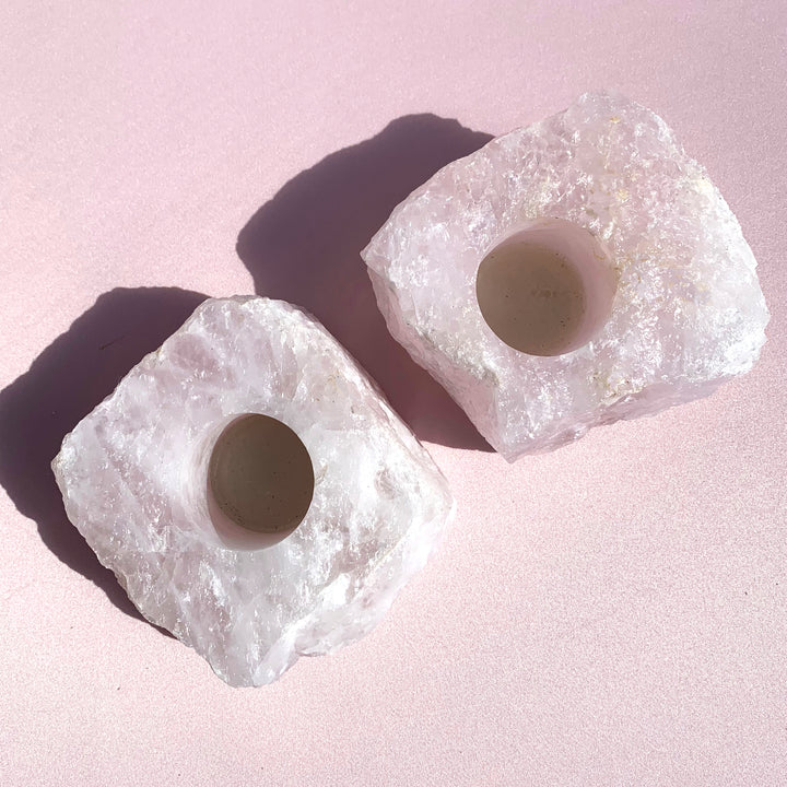 Rose Quartz Candle Holder