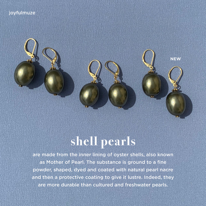 Sell Pearls Earrings in Olive Green