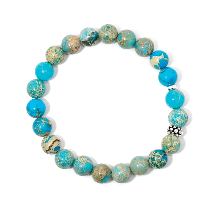 Turquoise Emperor Jasper Silver Bracelet 1