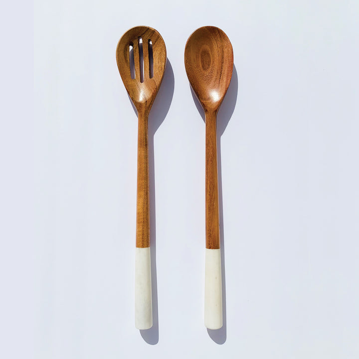 Marble & Wood Serving Spoons