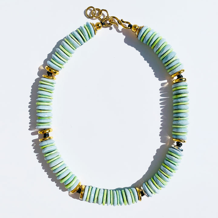 Green and Blue Beaded Necklace