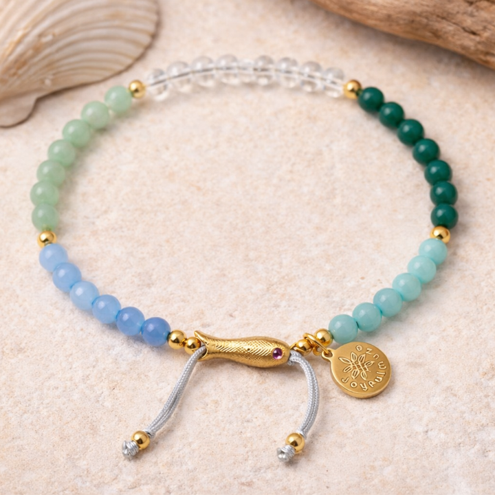 Aventurine, Amazonite, Crystal, Blue quartz-Bracelet