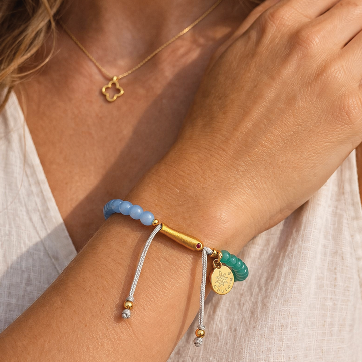 Aventurine, Amazonite, Crystal, Blue quartz-Bracelet