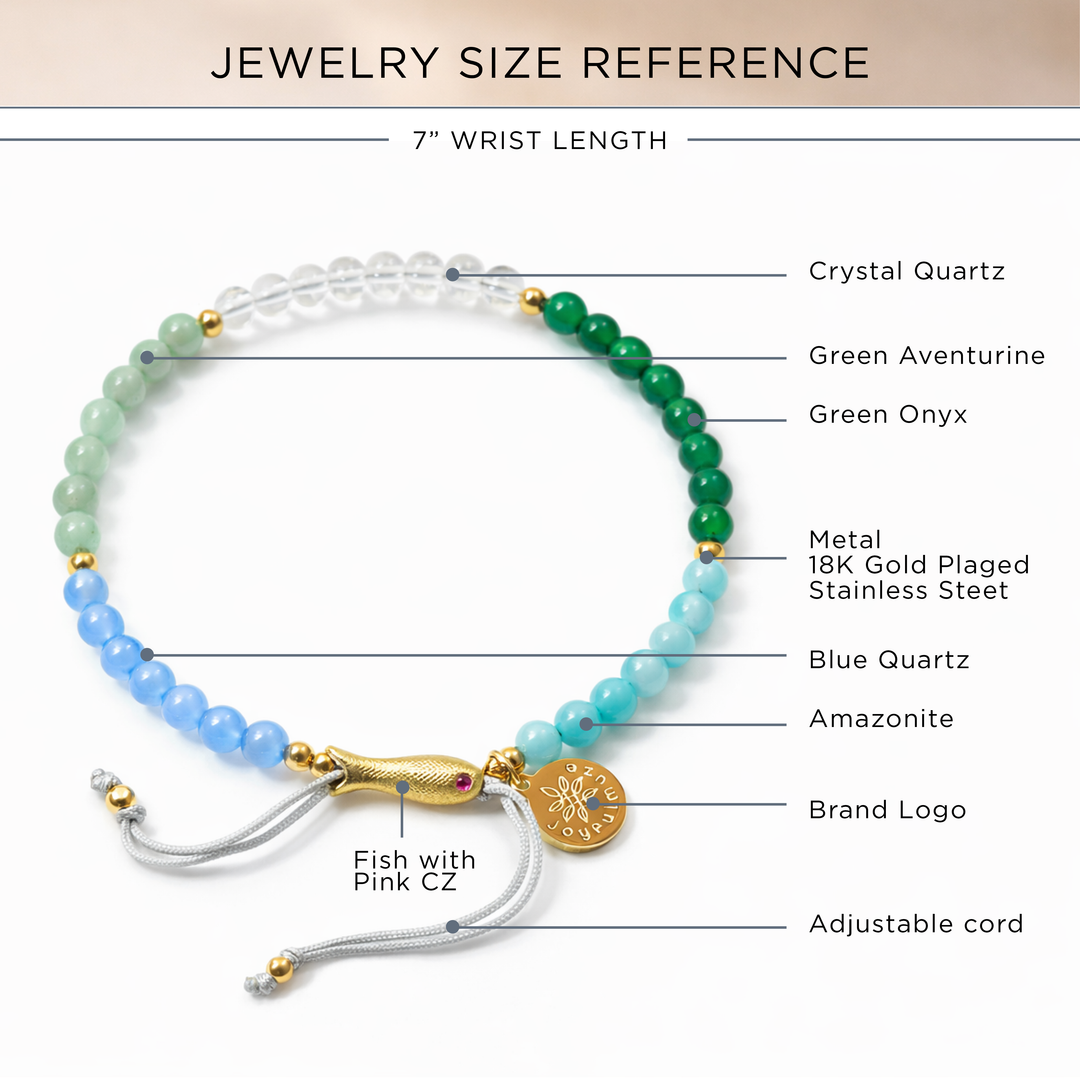 Aventurine, Amazonite, Crystal, Blue quartz-Bracelet