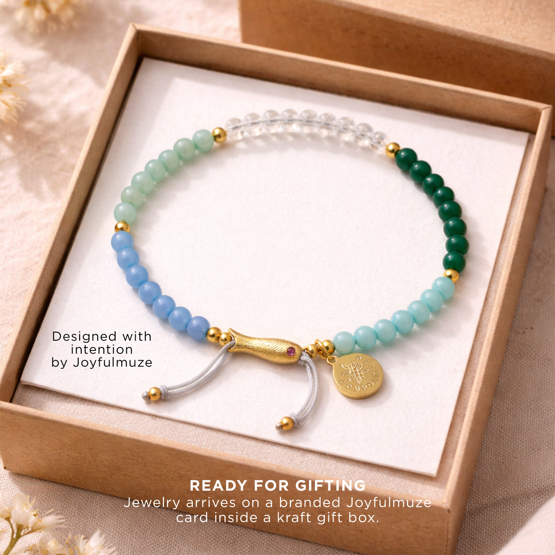 Aventurine, Amazonite, Crystal, Blue quartz-Bracelet