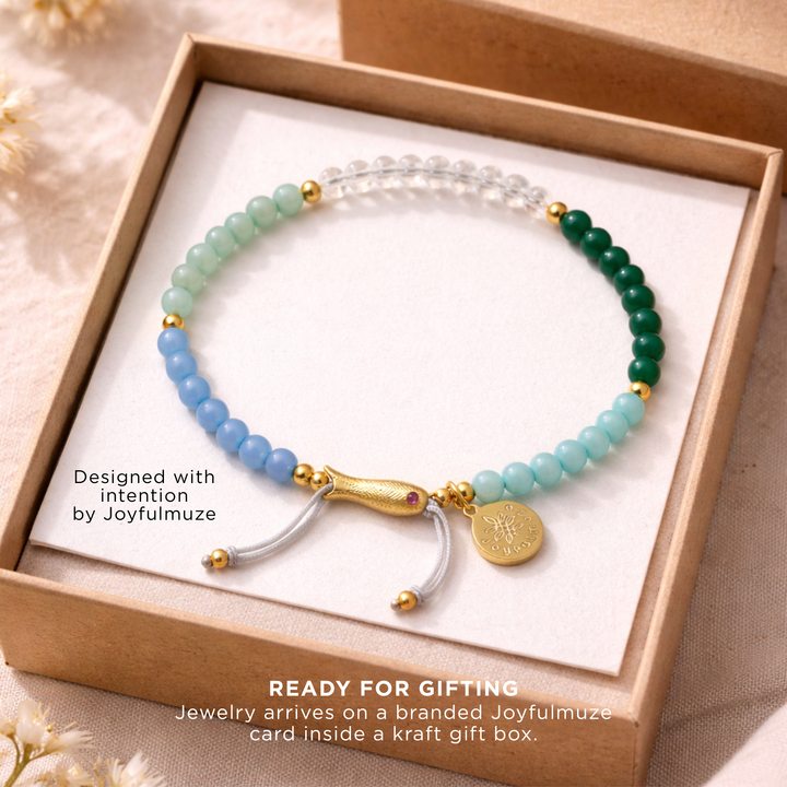 Aventurine, Amazonite, Crystal, Blue quartz-Bracelet