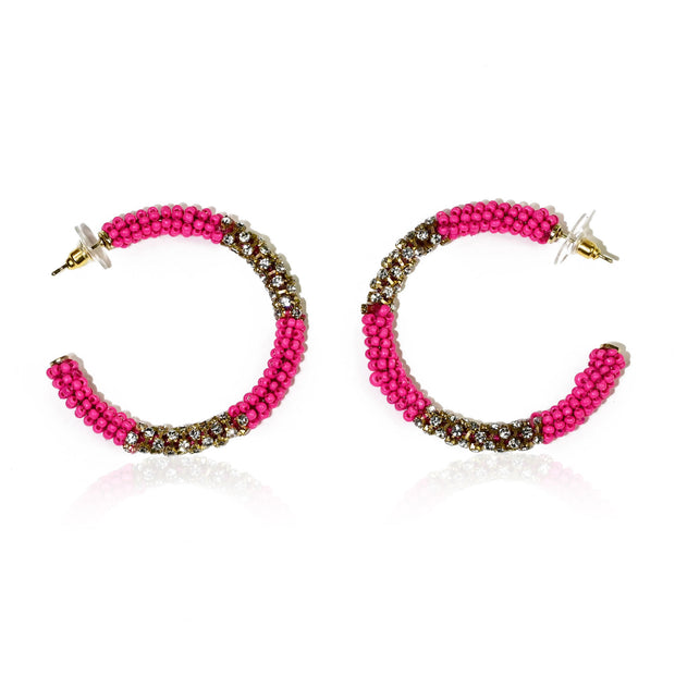 Pink and Gold Hoops