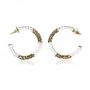 White and Gold Hoops