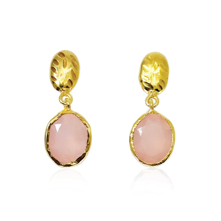 Rose Pink Onyx Earrings