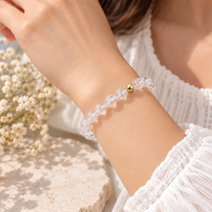 CRACKED CLEAR QUARTZ BRACELET