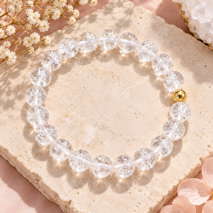 CRACKED CLEAR QUARTZ BRACELET
