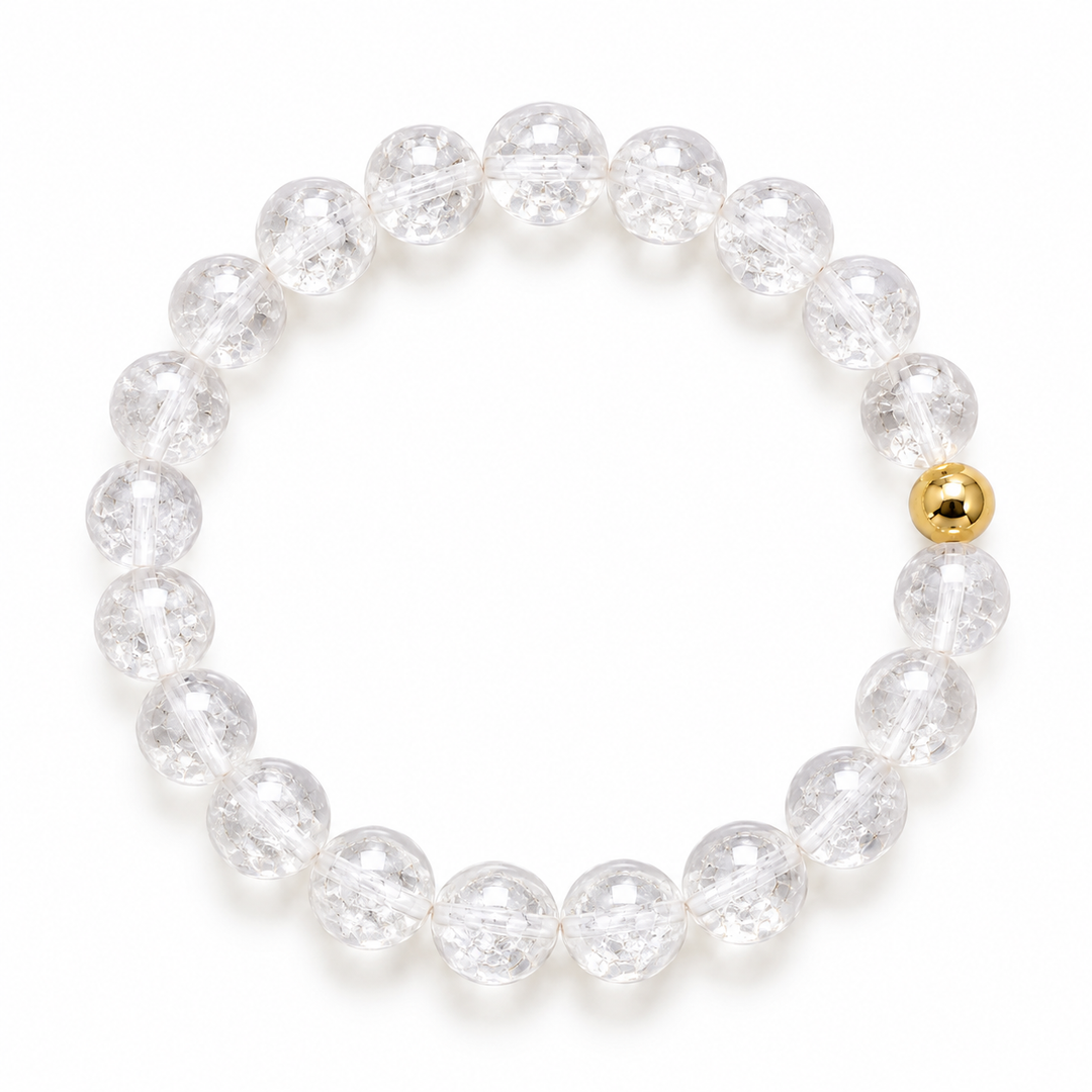 CRACKED CLEAR QUARTZ BRACELET