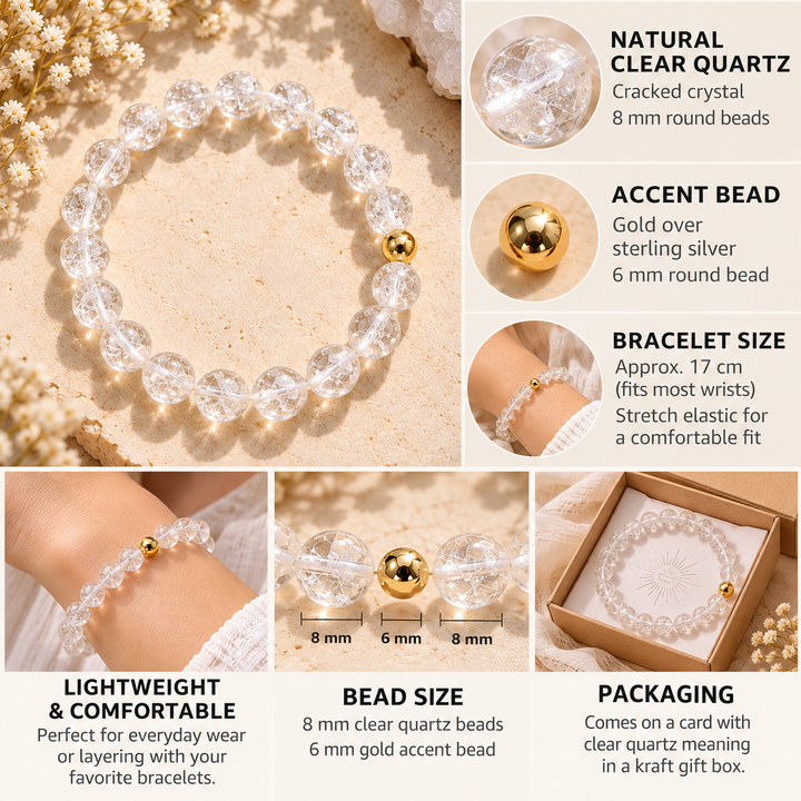 CRACKED CLEAR QUARTZ BRACELET