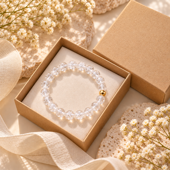 CRACKED CLEAR QUARTZ BRACELET
