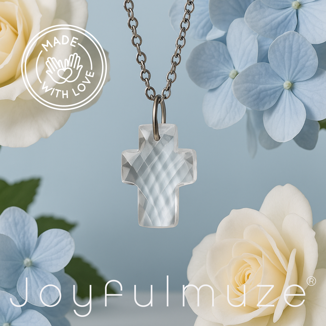 Crystal Faceted Cross Necklace