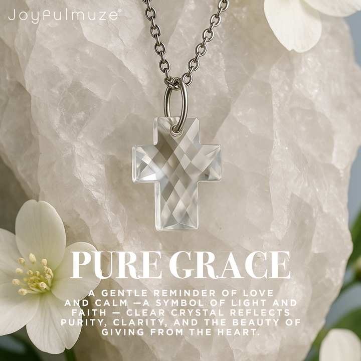 Crystal Faceted Cross Necklace