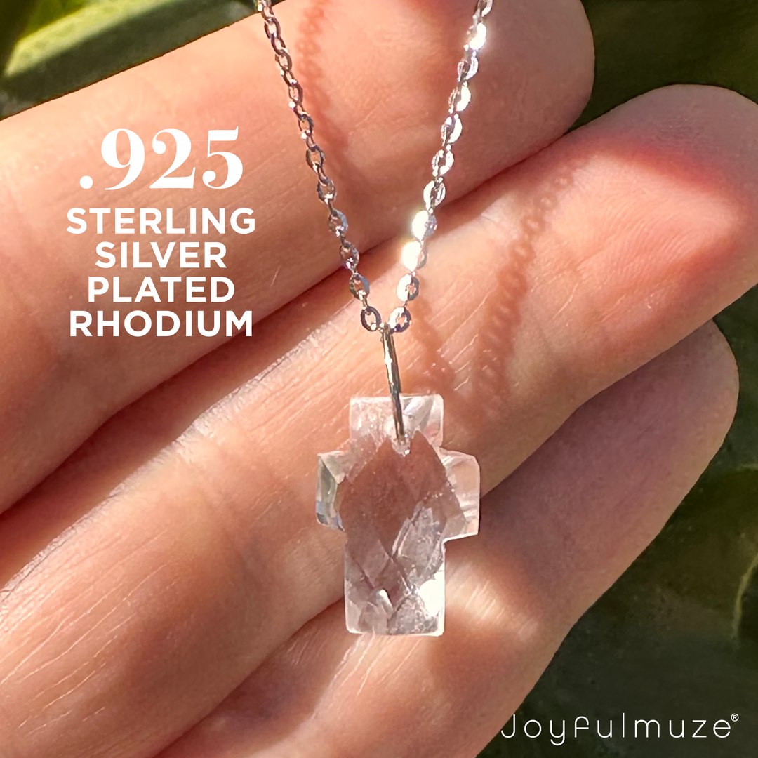 Crystal Faceted Cross Necklace