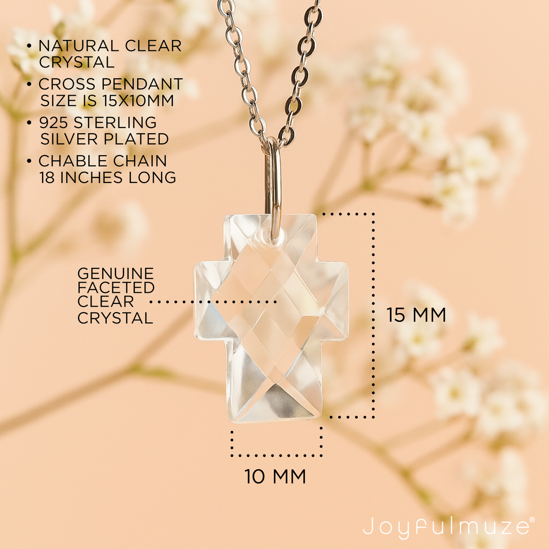 Crystal Faceted Cross Necklace