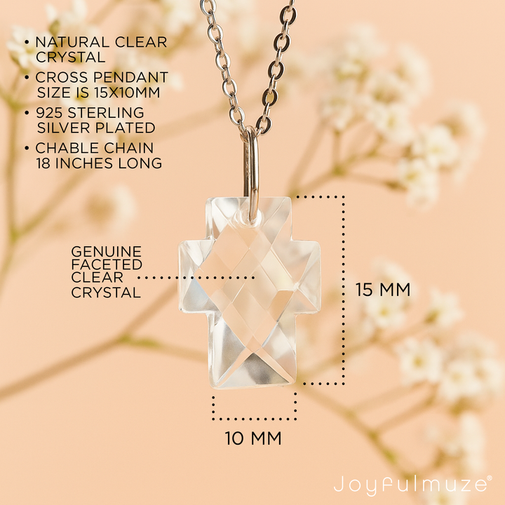 Crystal Faceted Cross Necklace