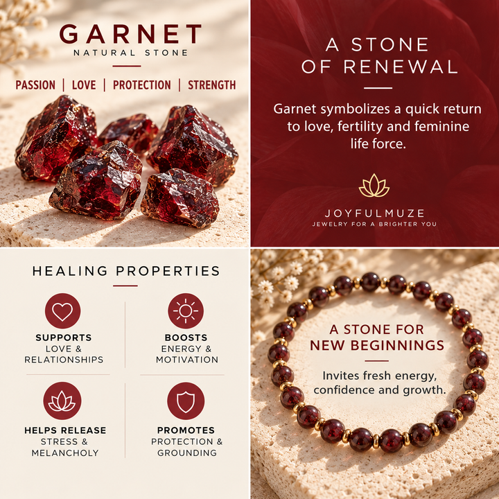 Garnet & Gold Hematite Gemstone Bracelet