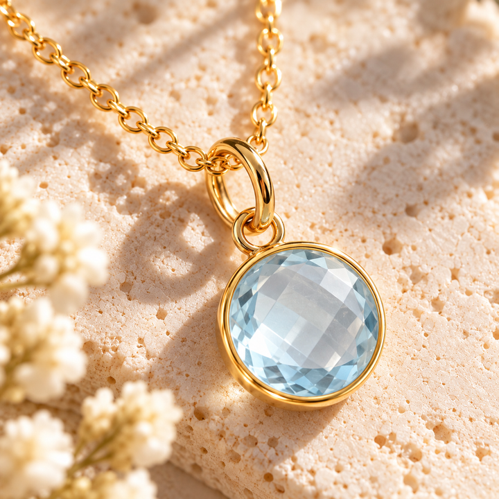 Pale Blue Topaz Necklace