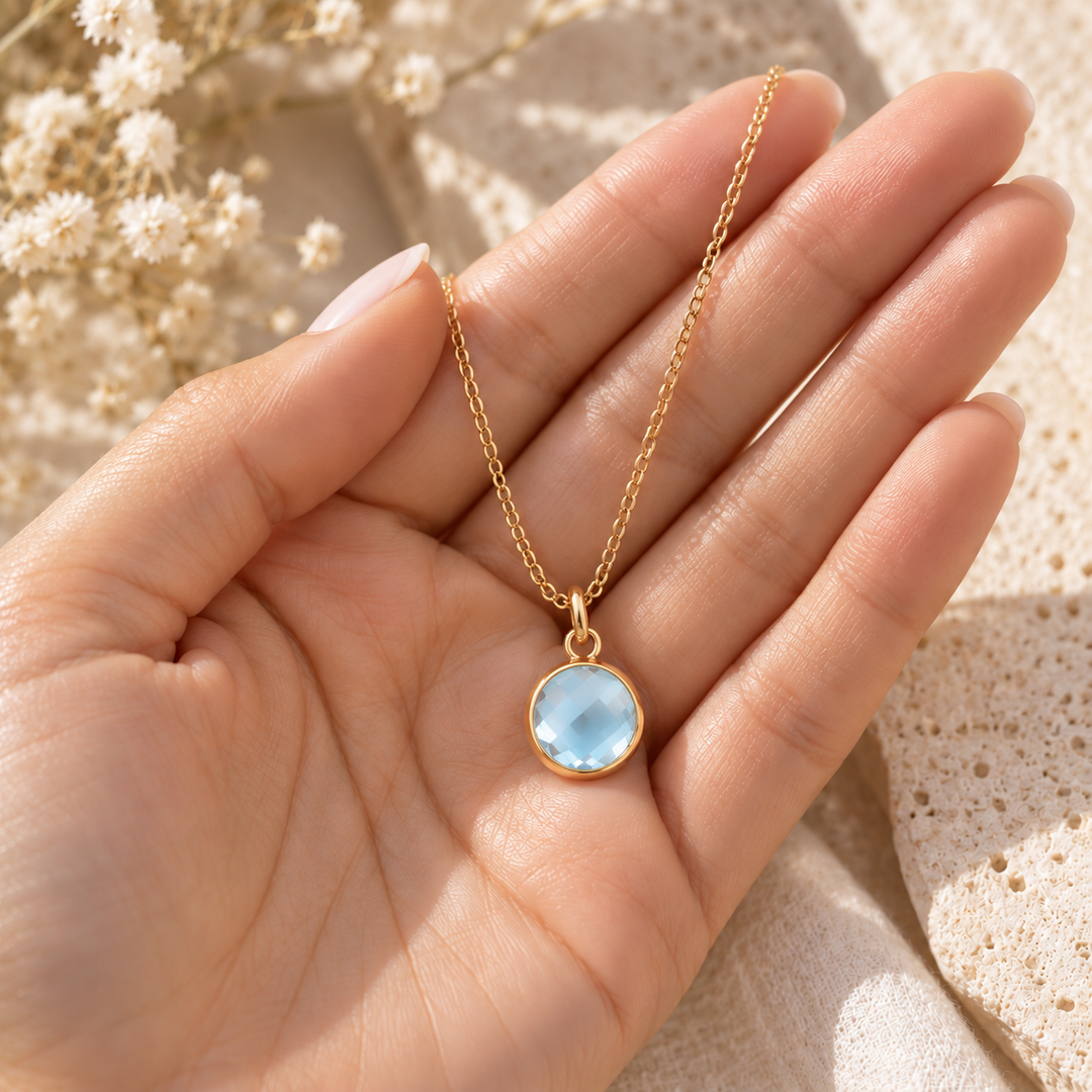 Pale Blue Topaz Necklace
