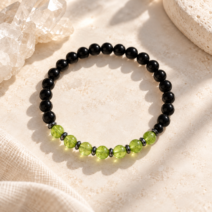 Peridot, Tourmaline & Hematite Gemstone Bracele