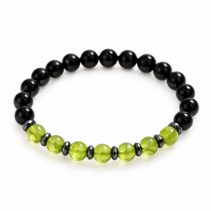Peridot, Tourmaline & Hematite Gemstone Bracele