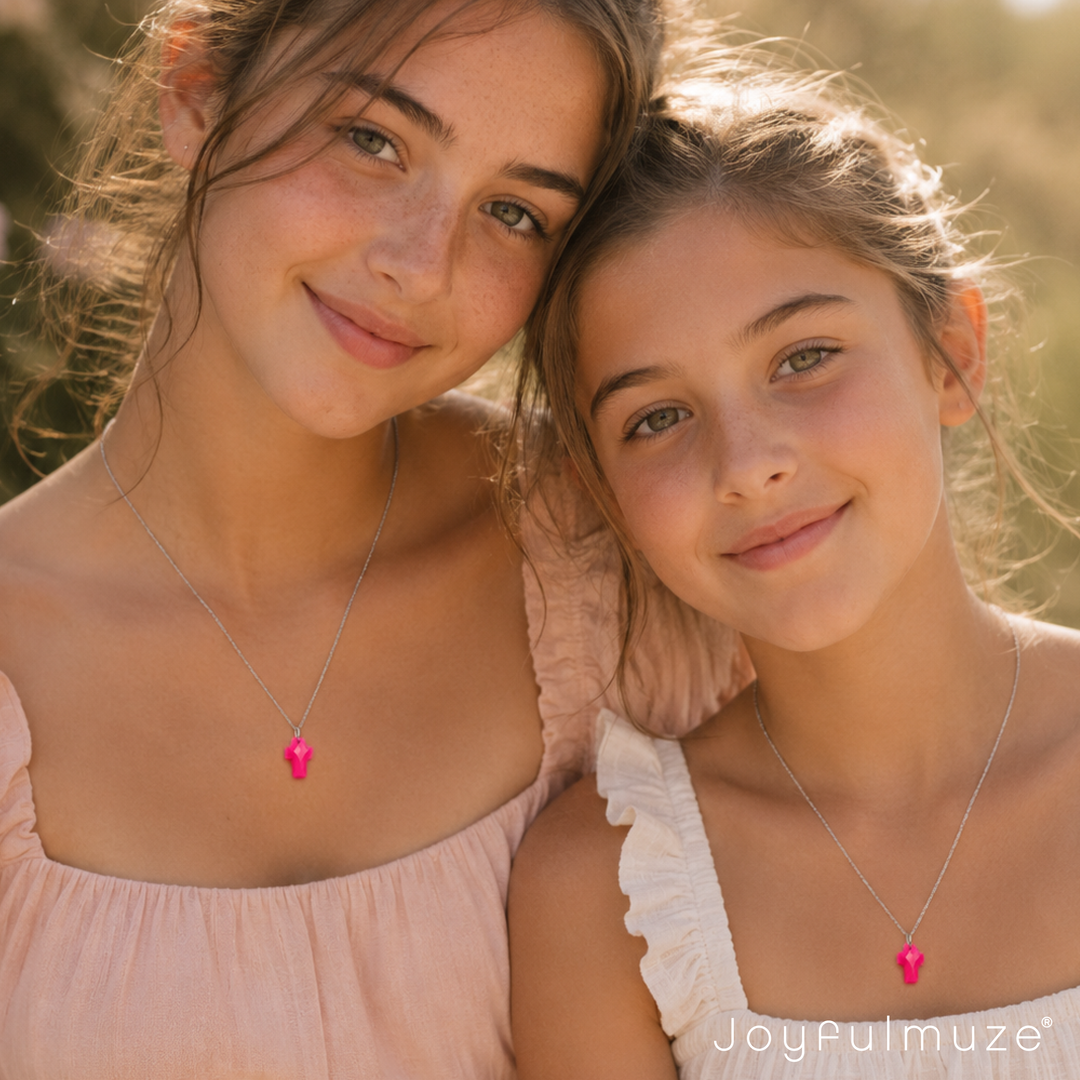 Hot Pink Cross Necklace