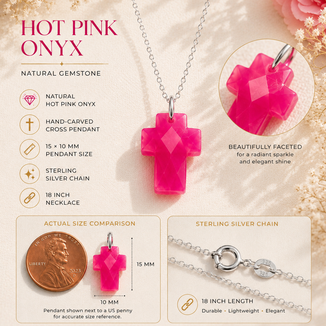 Hot Pink Cross Necklace
