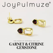 Garnet and Citrine Earrings